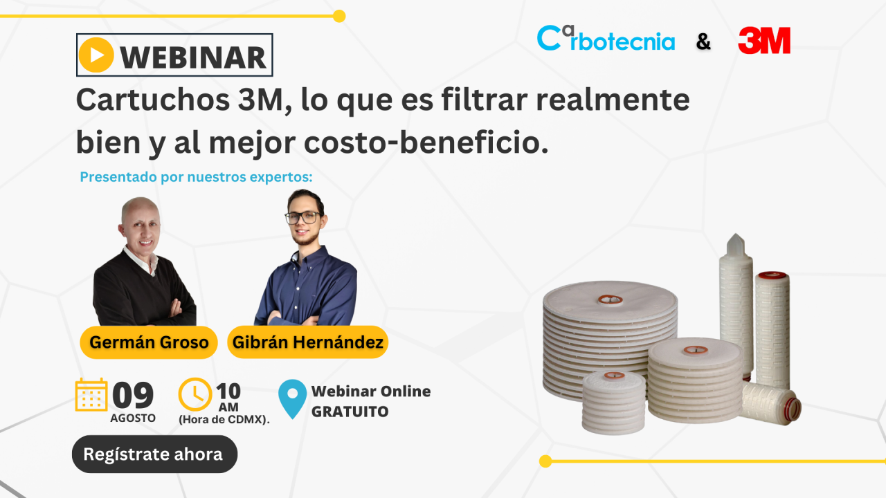 Webinar Cartuchos 3M, lo que es filtrar realmente bien y al mejor costo-beneficio